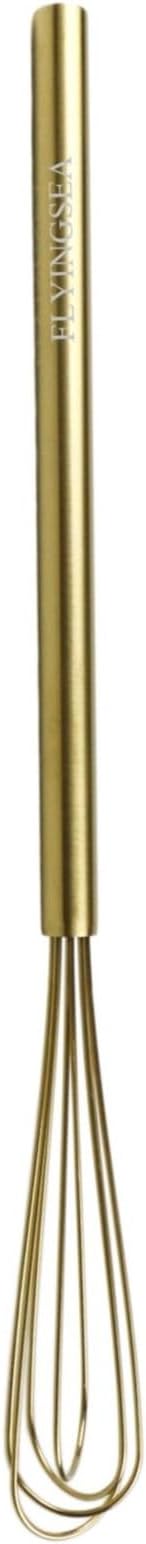 FLYINGSEA Whisks,Mini Whisk,Stainless Steel Whisk,Wisk,Whisks for cooking,Cooking and Kitchen Gadget.(10.5 inches Golden)