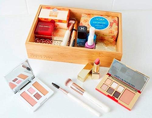 Bamboo Drawer Organizer and Storage Set, Multi-use Set of 5 Storage Trays, Wood Boxes of various sizes for Office Desk or homework, Kitchen, Bathroom Jewelry, Cosmetic Make up, Baby Bedroom, Junk.