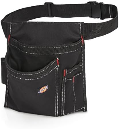Dickies 5-Pocket Single Side Tool Belt Pouch/Work Apron, Durable Canvas Construction, Adjustable Belt for Custom Fit