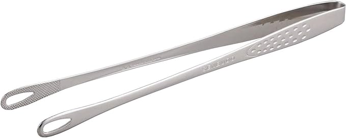 Shimomura Planning 40298 Slim Yakiniku Tongs, 9.4 inches (24 cm), Made in Japan, Easy to Grasp Fine Foods, Dishwasher Safe, Anti-Slip, Frying Food, Total Length 9.4 inches (24 cm), Outdoor Stainless
