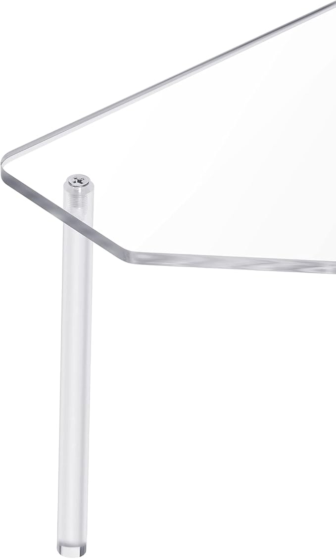 Jetec 2 Tier Corner Bathroom Organizer Countertop Shelf Acrylic Bathroom Table Organizer Vanity Tray Sink Stackable Clear Shower Corner Vanity Shelf for Kitchen Toilet Makeup Storage