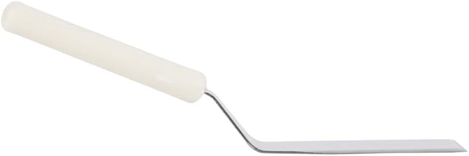 Dexter Russell S285-3 Sani-Safe 16433 Hamburger Turner, 4" x 3" Heavy-Duty Solid Stainless Steel Beveled Offset Blade, Grill Spatula with Textured Polypropylene White Handle, NSF Certified, USA Made