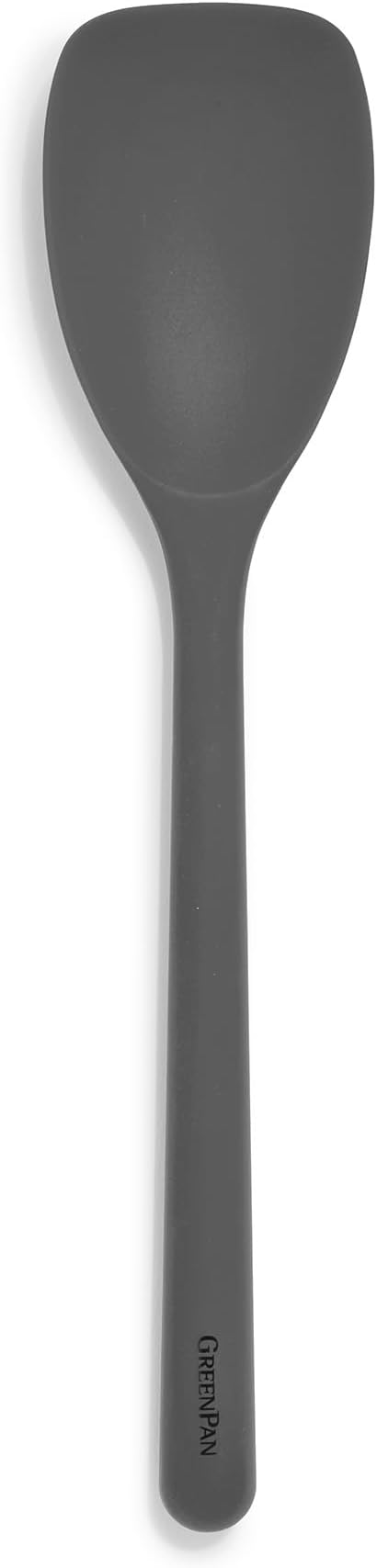GreenPan Silicone Sauté Spoon, Mixing Stirring Serving, Cooking Kitchen Utensil, Flexible Rubber Nonstick Cookware, Rigid Steel Core, Heat-Resistant, Anti-Slip Handle, BPA-Free, Dishwasher Safe, Gray