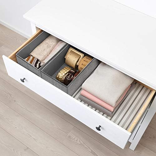 Criusia Foldable Underwear Drawer Organizer, Closet Dividers, Storage Box for Clothes, Socks (6 Bins, Gray) (Pack of 2)