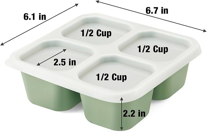 PandaEar 3 Pack Snack Containers, 4 Compartment Silicone Bento Lunch Snack Box with Lids, Reusable Divided Meal Snack Containers for Adults Kids Toddler, Food Storage Containers for School Work Travel