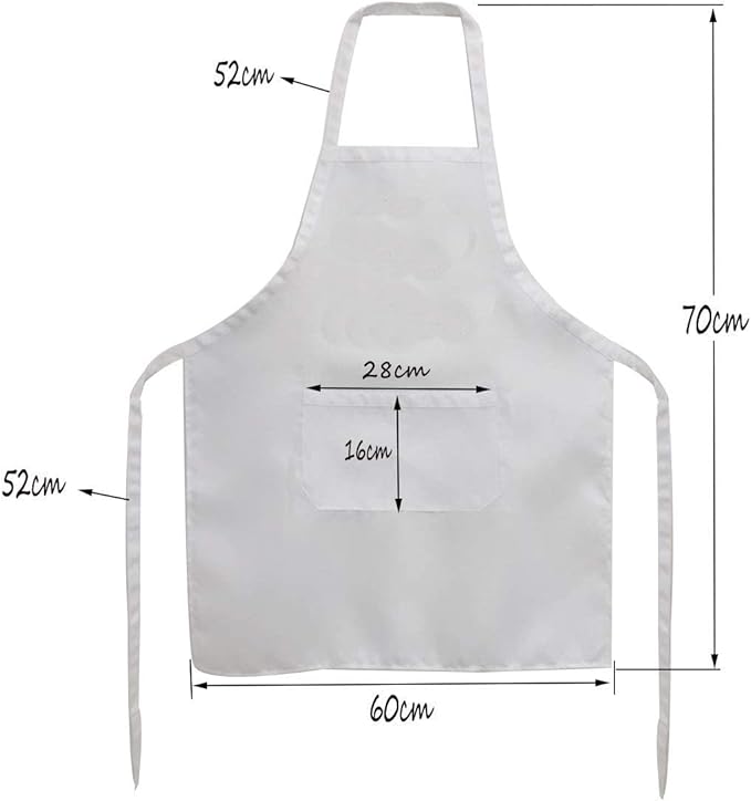 Total 15 PCS Plain Color Bib White Apron for Women Adult with 2 Front Pocket