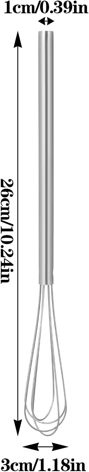 Ymapinc Mini Whisks for Cooking, 10.24 Inch Long Handle Small Stainless Steel Whisks for Kitchen Egg Blending Whisking Beating Coffee Drink Stirring