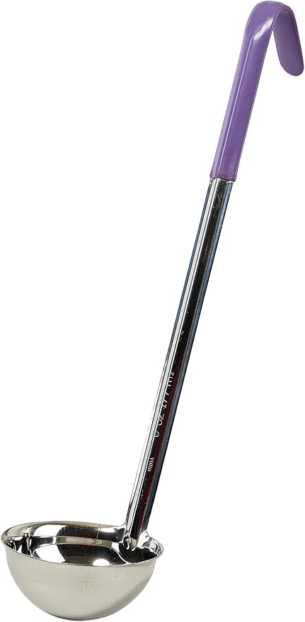 Winco One Piece Stainless Steel Ladle, 6 Ounce, 15.5", Red Tail