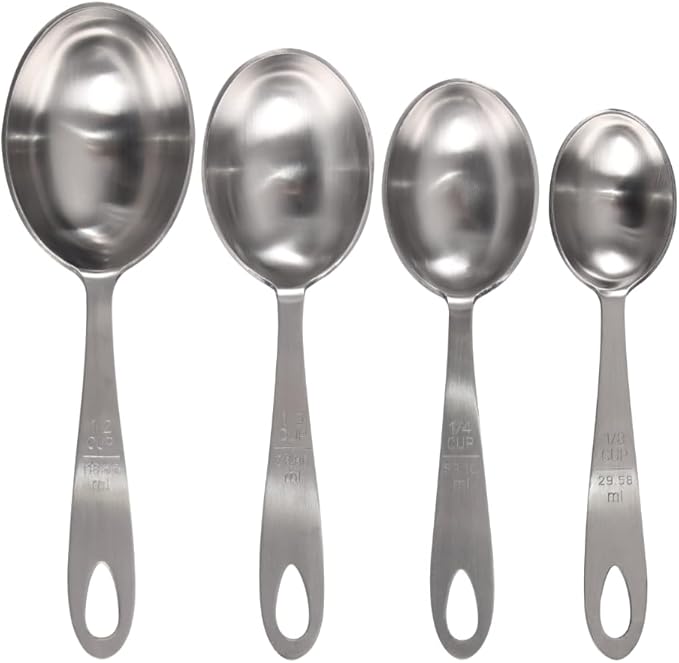 Lindy's MPC4 4-Piece Stainless Steel Measuring Scoop Set,Silver, 9 inches long