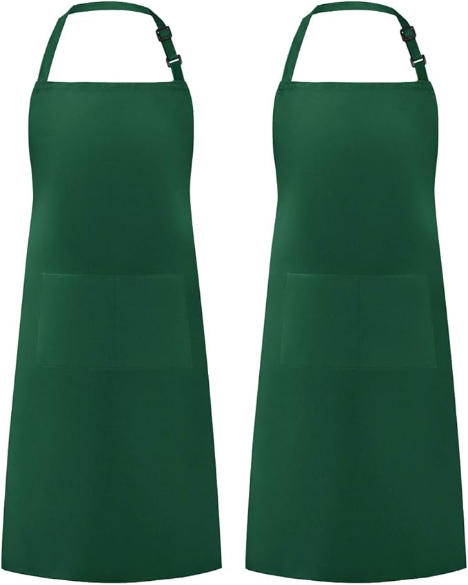 Syntus Apron for Men Women, Adjustable Cooking Kitchen Chef Aprons with 2 Pockets, Cotton/Polycotton/Polyester