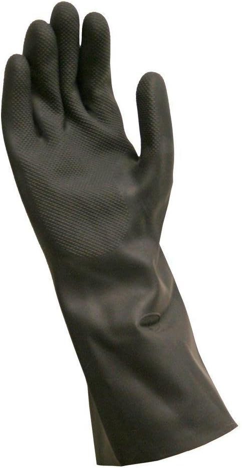 Grease Monkey Neoprene Long Cuff Gloves, Large, For washing dishes, cleaning cars, handling chemicals, or for extra grip,Black