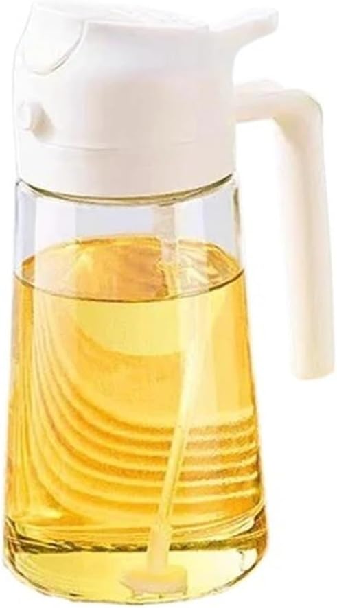 Oil Spray for Cooking Oil Dispenser Bottle Sprayer Mist Reusable Oil Vinegar Spray Bottle for Kitchen Use(White)