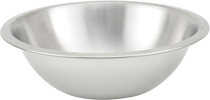 Winco Heavy-Duty Mixing Bowl, 3/4-Quart, Dishwasher Safe, Stainless Steel