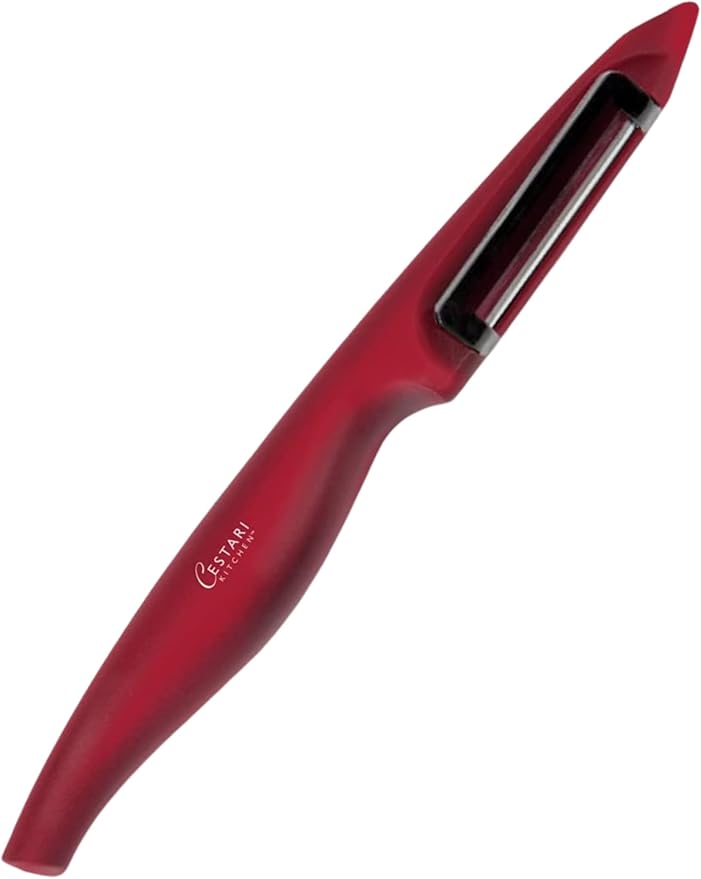 Best Vegetable Peeler : Ceramic Peeler, Red Veggie Peeler by Cestari Kitchen, Limited Edition