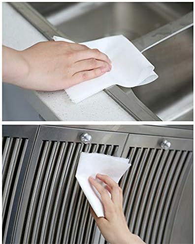 JEBBLAS Cleaning Towels, Dish Towels and Dish Cloths, Reusable, Absorbent, Dry Quickly, 60 Sheets/Pack, Yellow