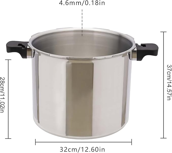 23 Quart Aluminum Pressure Cooker 22L Large Capacity Stainless Steel Pressure Canner with Gauge Release Valve for Family or Commercial