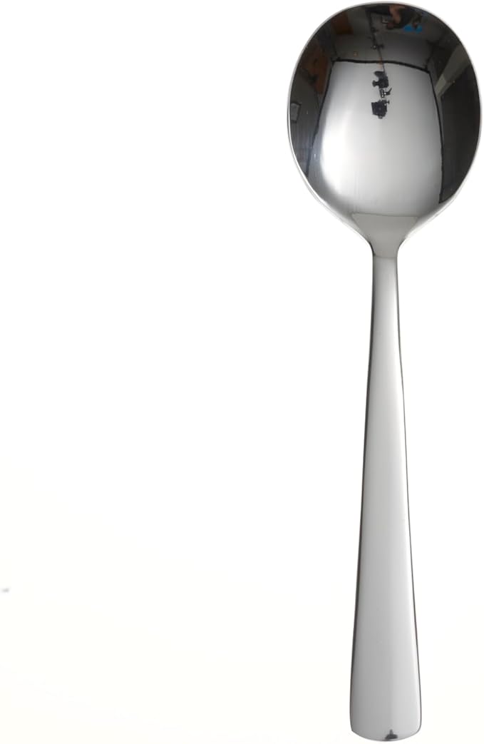 Oneida Silverware Set, Aptitude Everyday Flatware Soup Spoons Set, Service For 6, 18/0 Stainless Steel, 6.7 x 1.8-Inch, Mirror Finish, Dishwasher Safe, Utensils, Soup Spoon (Silver, 6 Piece Spoon)