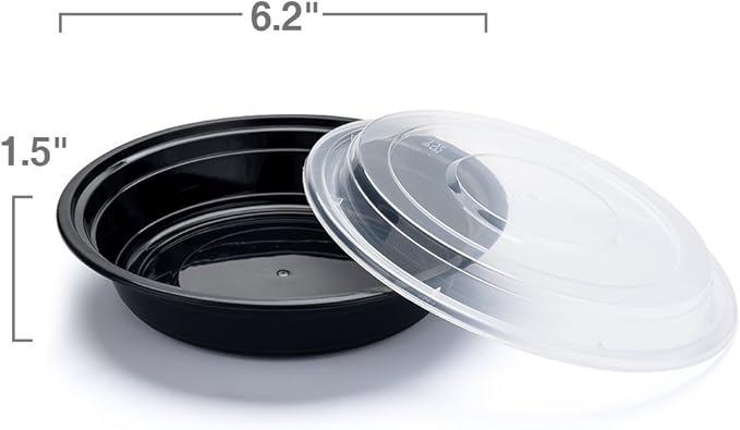 Glotoch 16 oz Meal Prep Containers with Lids (50 Pack) – Reusable & disposable plastic food storage containers, Leak-resistant bento boxes for salads, snacks and portion control