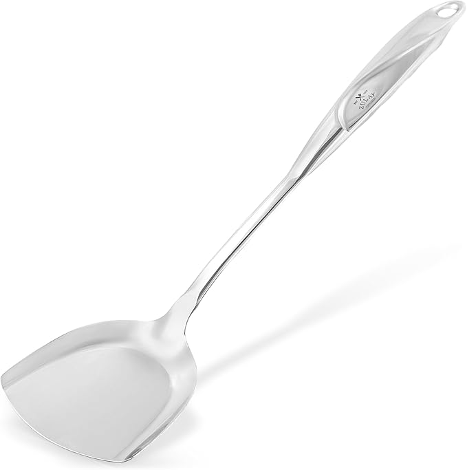 Zulay Kitchen Stainless Steel Wok Spatula - 14.8” Heat-Resistant Metal Turner for Stir-Fry, Sauté & Grilling - Durable, Rust-Proof & Dishwasher Safe Kitchen Utensil for Everyday Use