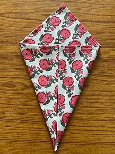 Ridhi Napkin, Kitchen Towels, Table Decor, Table Linen, Cotton Napkins, Cloth Napkins, Set of 4, Size 50"x 50" inch , Block Print Lunch, Dinner Napkins