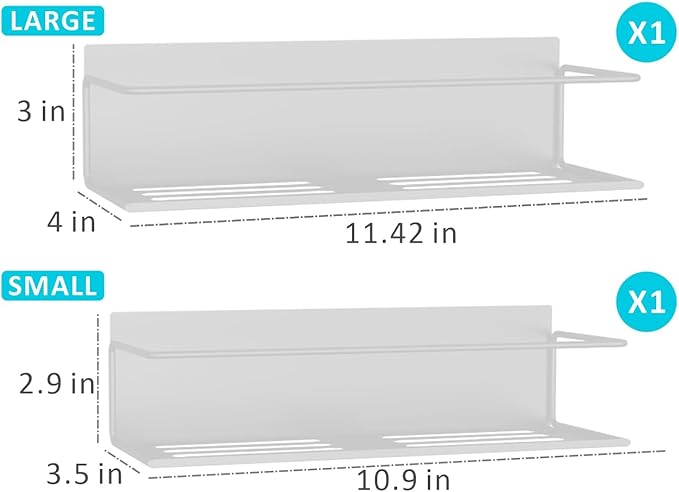 Magnetic Spice Rack for Refrigerator Magnetic Fridge Shelf for Kitchen Spice Organizer Magnetic Shelf for Fridge Space Saving White 2 Pack