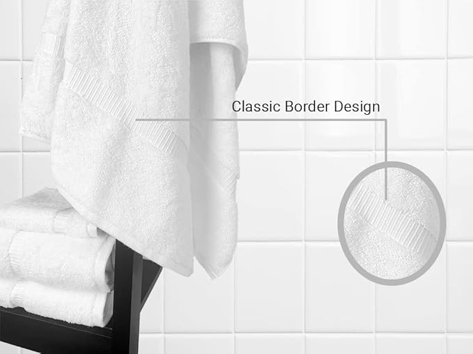 Towel Bazaar Premium Cotton Super Soft and Absorbent Turkish Towels (4-Piece Bath Towels, White)