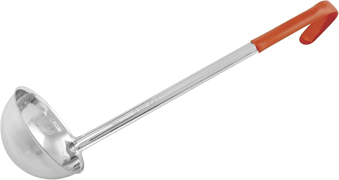 Winco Prime One Piece Stainless Steel Ladle, NSF Listed,Orange