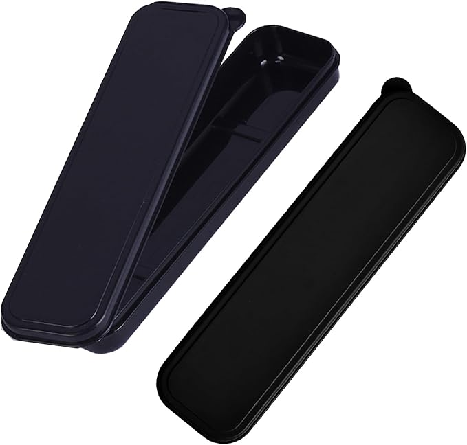 Travel Cutlery Case Portable Utensil Holder Travel Silverware Case Flatware Storage Box Camping Utensils Cases for Fork Spoon Chopsticks Lunch Box, 8.26 x 2.1 Inches (Black, Small)