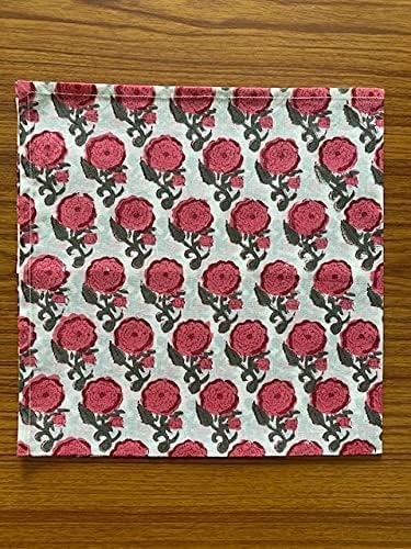 Ridhi Napkin, Kitchen Towels, Table Decor, Table Linen, Cotton Napkins, Cloth Napkins, Set of 4, Size 50"x 50" inch , Block Print Lunch, Dinner Napkins