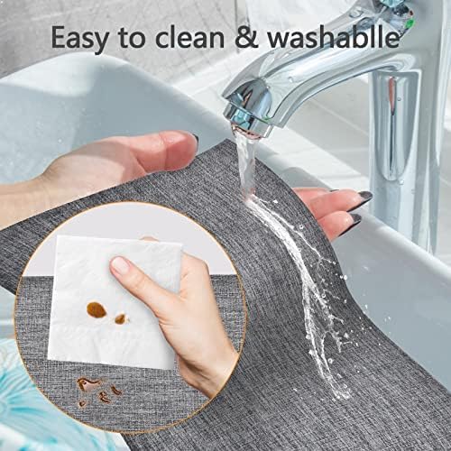 DACHUI Placemats Set of 4, Linen Look Woven Place Mats, Water Resistant, Heat Resistant, Washable, Durable Table Mats (Grey)