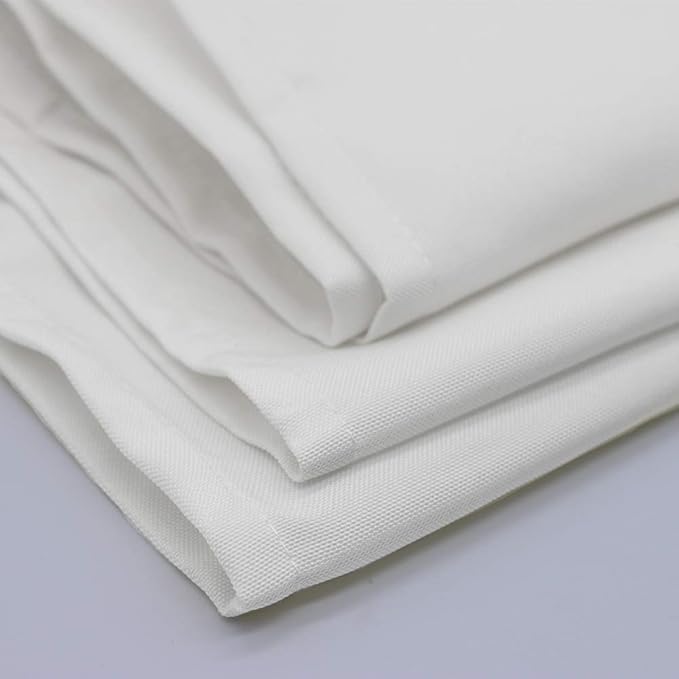 Your Chair Covers Cloth Polyester Napkins, 20 x 20 Inch, Washable Dinner Fabric Linen Napkins with Hemmed Edges for Restaurant, Wedding and Holiday Pack of 10 (White)