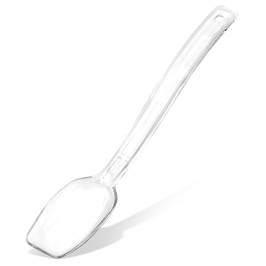 Carlisle FoodService Products Plastic Solid Spoon, 9 Inches, Clear, (Pack of 12)