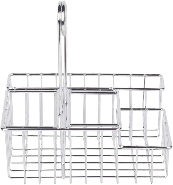 GET Modern Chrome Metal Four Compartment Condiment Caddy Table Caddies Collection