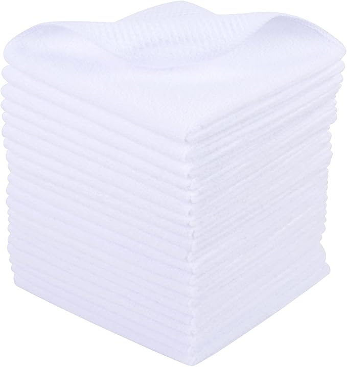 SINLAND Microfiber Dish Cloth Washing Cloths for Dishes Best Kitchen Cloths Cleaning Cloths Wash Cloth for Kitchen Poly Scour Side 12Inchx12Inch 20 Pack