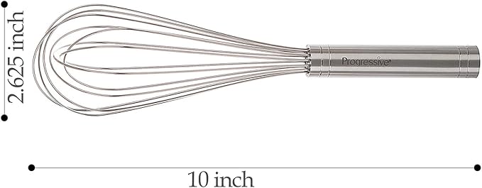 Prepworks by Progressive 10" Balloon Whisk, Handheld Steel Wire Whisk Perfect for Blending, Whisking, Beating and Stirring, BPA Free, Dishwasher Safe, Stainless Steel, Model Number: BA-3024