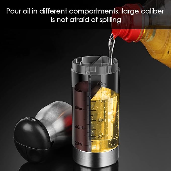TINMIX Oil Sprayer for Cooking, Double-Spout Nozzle Olive Oil Sprayer & Vinegar Mister, Dual-Purpose Sprayer for Salad, BBQ, Kitchen Baking