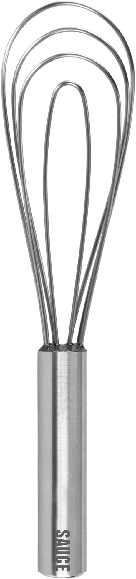 Tovolo Flat Whisk Stainless Steel 10” Gravy Whisk for Sauces Roux Batters, Large Kitchen Classic Dishwasher Safe Flat Bottom Whisker for Cooking Blending Mixing Stirring Whipping Beating Whisking