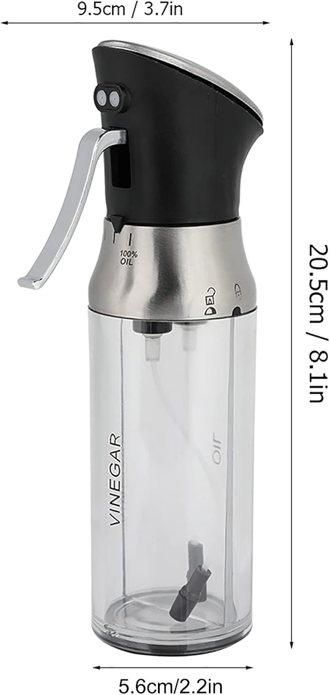 Dual Nozzle Oil and Vinegar Spray Bottle Dispenser, 100ml Capacity Each, Transparent Food Grade PC Material, Precise Control for Cooking