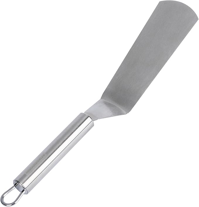 Restaurantware 11" Stainless Steel Turner - 24 Pack - German Standard Kitchen Spatula with Ergonomic Handle, Heat-Resistant - Heavy-Duty Steel Spatula for Flipping Burgers, Eggs, Meat