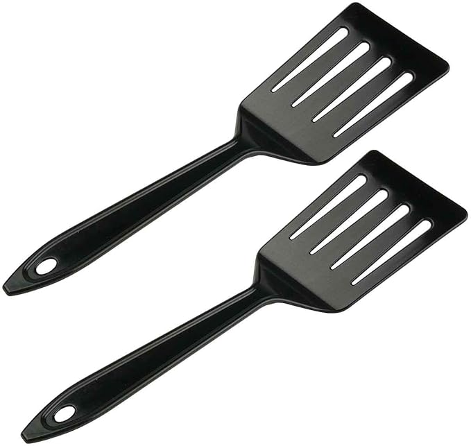 Hutzler 11-inch LOPOL Reinforced Nylon Slotted Spatula Turner, Set of 2 (Black)