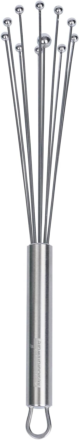 Restaurantware 10.5 in Stainless Steel Ball Whisk - 6 Pack - German Standard Egg Beater with Ergonomic Handle, Dishwasher Safe - Manual Mixer Cooking Whisk for Baking, Stirring, Sauces, Beating