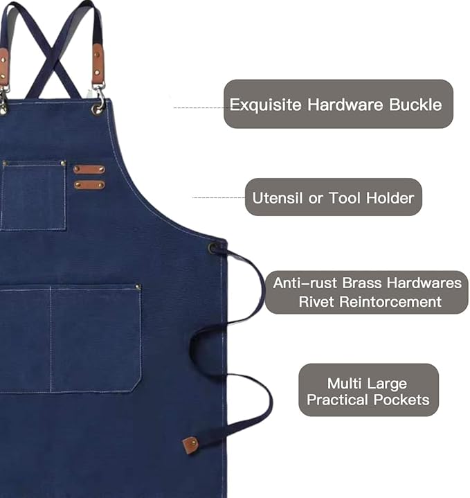 Kids Aprons AdjustableTool Waterproof For Cooking Painting Gardener Canvas Apron For 6-12 Girls And Boys