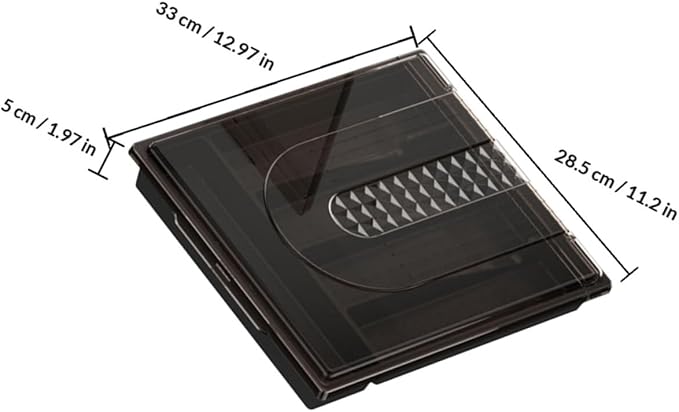 SHOWERORO Large Flip-top Kitchen Silverware Box with Dividers, Black Cutlery Organizer Drawer Storage Tray for Forks, Spoons, and Knives, Convenient Utensil Storage Solution for Kitchen