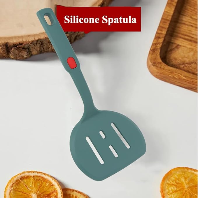 Silicone Spatula Turner,Wide Pancake Spatula for Non Stick Frying Pans,Heat Resistant Cooking Spatulas for Kitchen Use,Thin Rubber Flipper for Omelette Eggs,Pancakes,Fish and Burgers