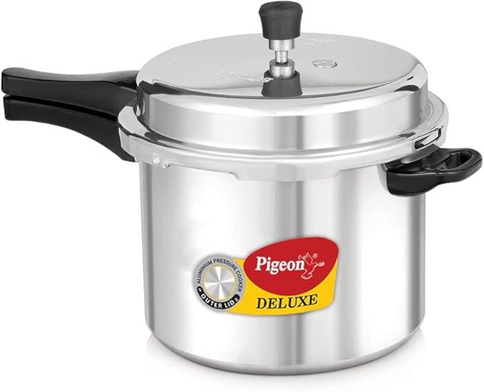 Pigeon Pressure Cooker - 7.5 Quart - Deluxe Aluminum Outer Lid Stovetop & Induction - Cook delicious food in less time: soups, rice, legumes, and more! - 7.5 Liters