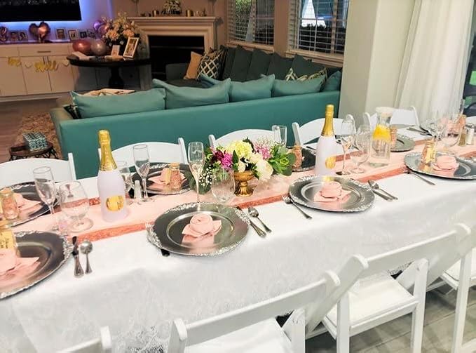 Your Chair Covers - 10 Pack 20 Inch Blush Cloth Polyester Napkins – Washable Dinner Fabric Napkins with Hemmed Edges for Weddings, Restaurants & Special Events