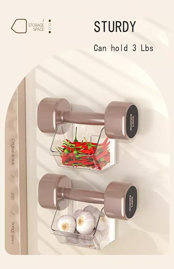2-Tier Transparent Acrylic Small Items Storage Organizer Counter Stackable Wall Mounted Hanging Bins for Kitchen,Bathroom,Office Caddy (Transparent, 2-Tier)