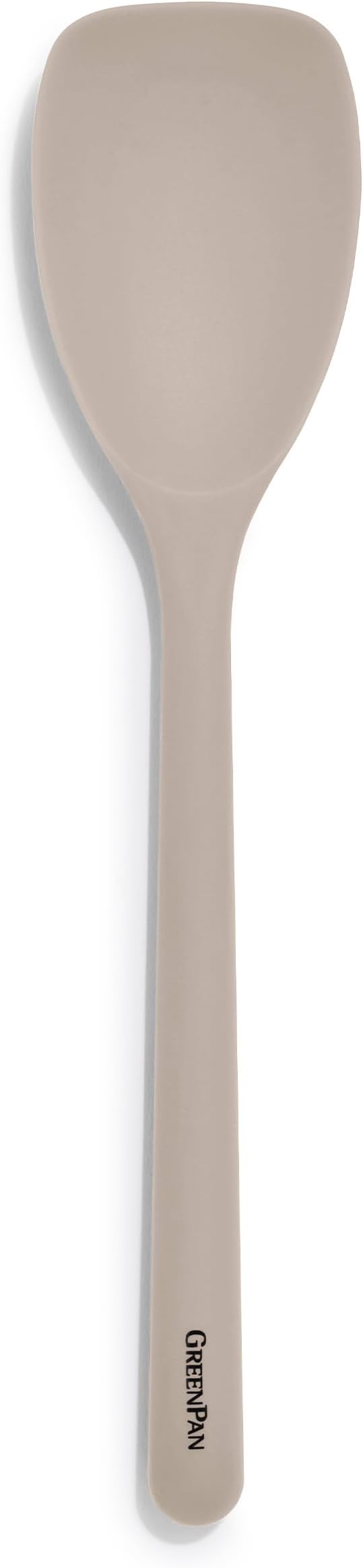 GreenPan Silicone Sauté Spoon, Mixing Stirring Serving, Cooking Kitchen Utensil, Flexible Rubber Nonstick Cookware, Rigid Steel Core, Heat-Resistant, Anti-Slip Handle, BPA-Free, Dishwasher Safe, Taupe