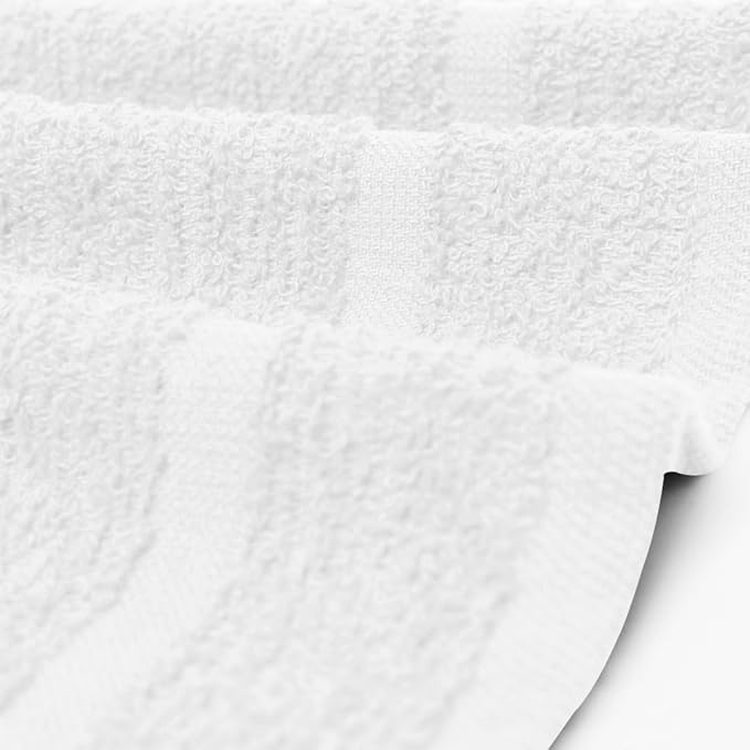 Avalon Towels Cotton Washcloths – (Pack of 36) Size 12x12 Inches, 100% Ring Spun Cotton, Absorbent, Soft Face Towels, Gym Towels, Hotel and Spa Quality, Reusable Fingertip Towels (White)