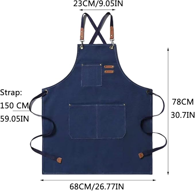 Aprons For Women Men With Pockets 2 Pcs,Kitchen Waterproof Hair Stylist Linen Bbq Tool Canvas For Adults Apron